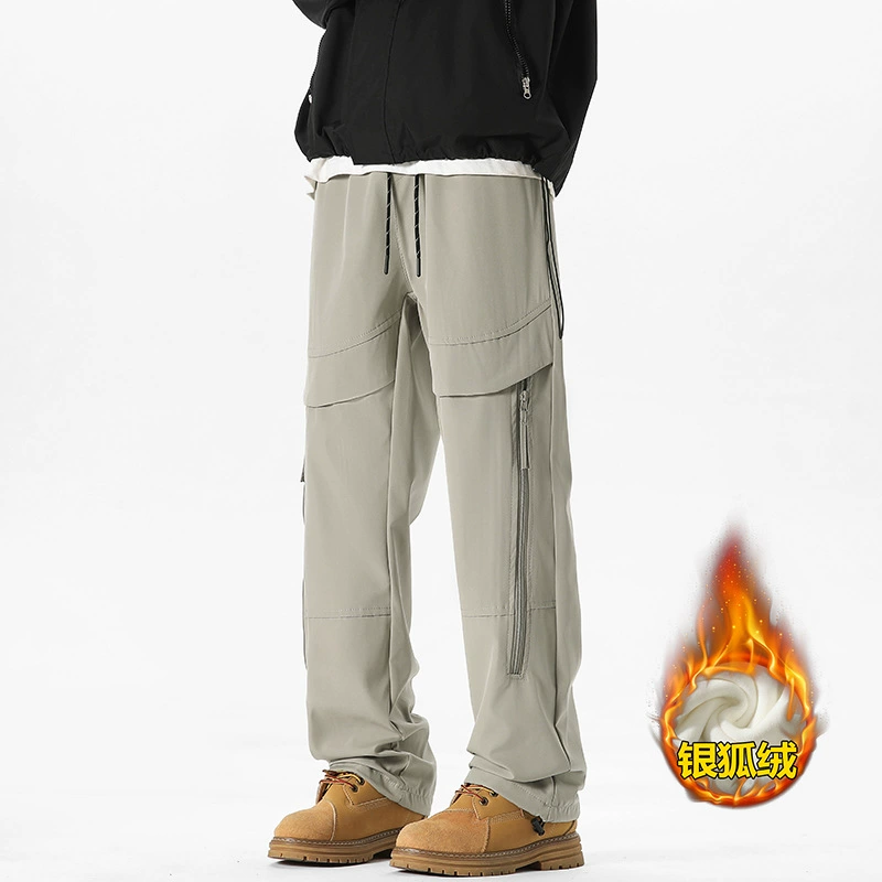 Winter windproof fleece fashionable trousers, plus size