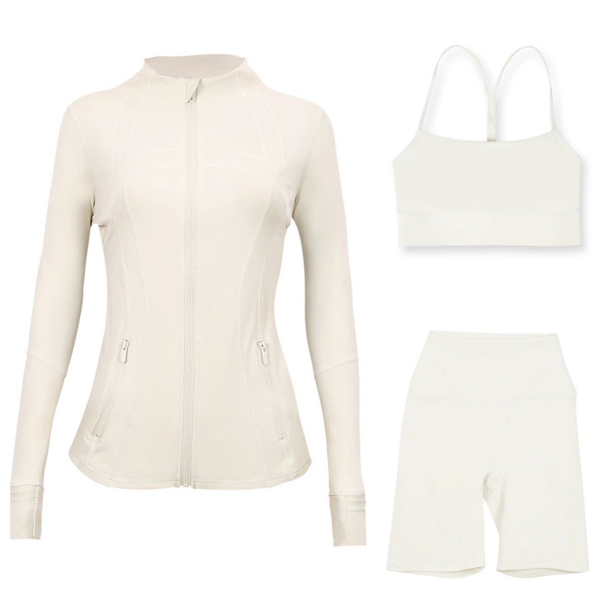 Костюм из трех предметов: куртка LULU DF, жилет Y-образной формы, брюки с пятью карманами, золотая молния, длинные рукава, спортивный, облегающий, для йоги.