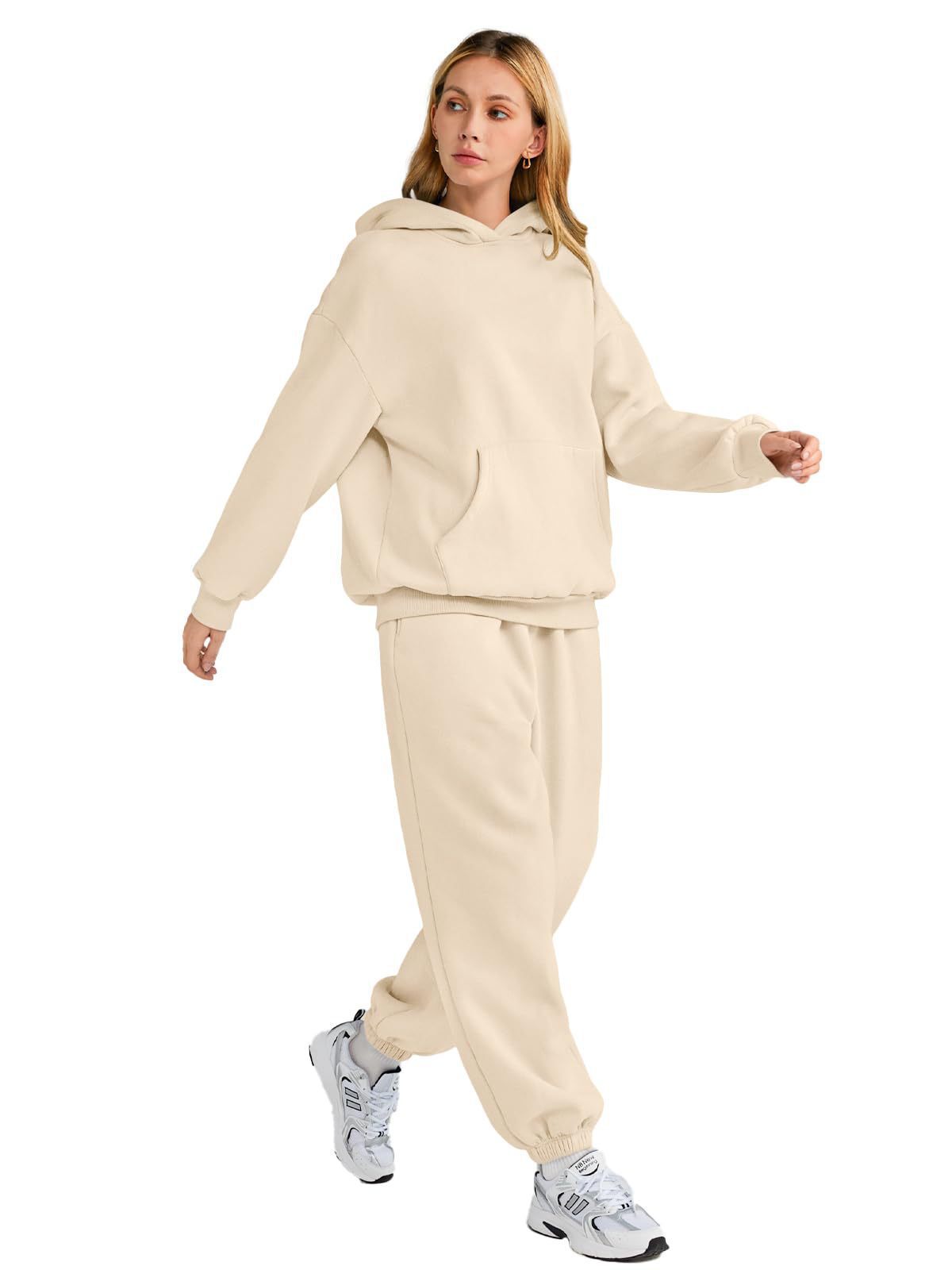 ActiveGo European And American Autumn Winter Women's Two-Piece Hoodie Loose Casual Long Pants Sportswear Set In Stock_desvips.com
