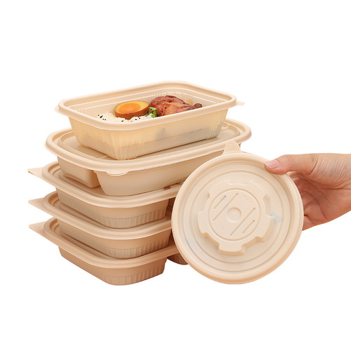 Square, Double-layer, Triple-layer Rectangular Eco-friendly Disposable Cornstarch Meal Containers for Supply