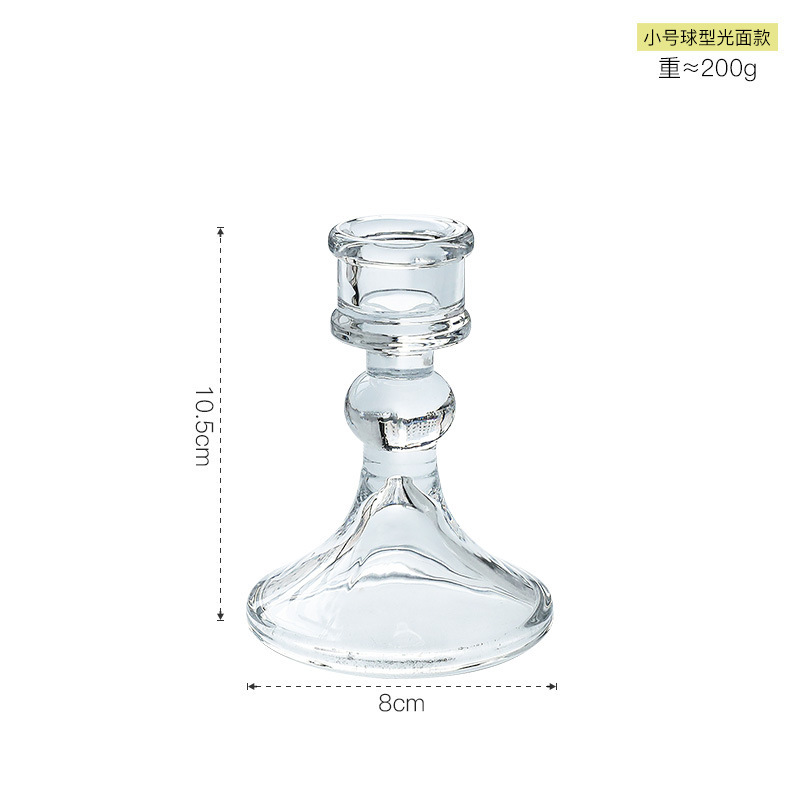 ヨーロッパ式現代シンプルins風透明ガラス燭台置物家庭装飾品テーブルリビング玄関装飾|undefined
