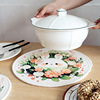 Meal pad printed meal cushion retro home insulation pad round plate cotton rope knot knitting table cushion