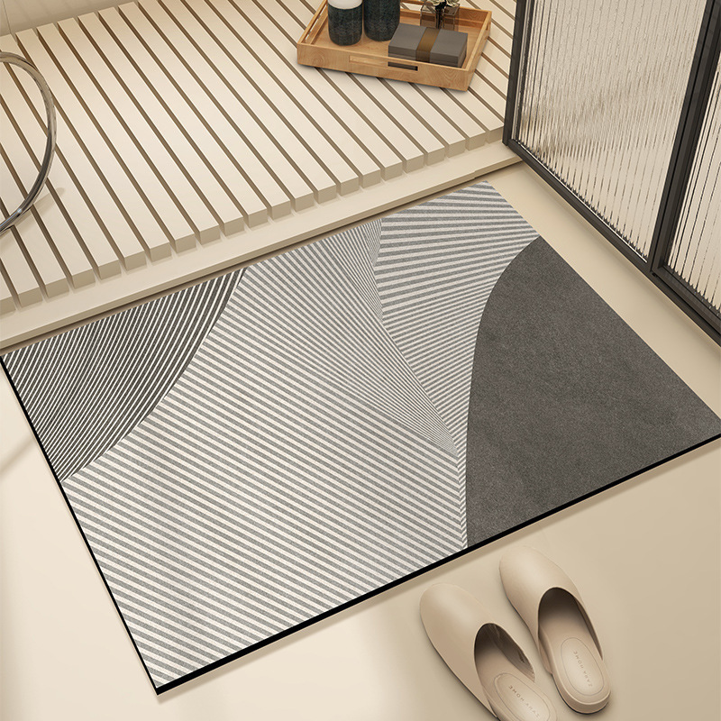 Alfombra de baño de lujo ligera de alta calidad, puerta de baño absorbente de agua resistente al desgaste antideslizante alfombra de barro de diatomas doméstica