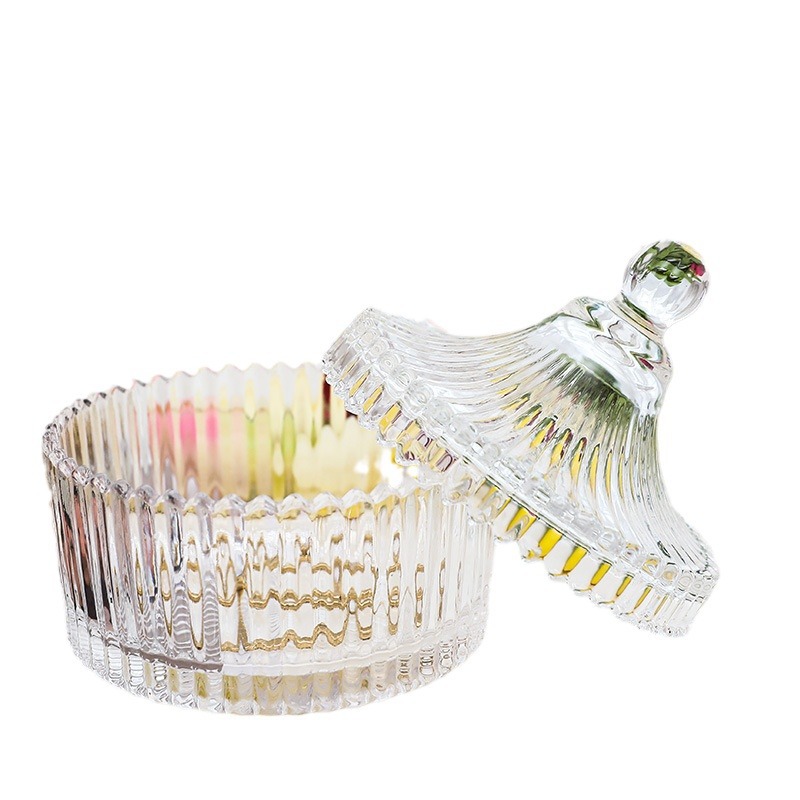 Jarra de caramelo de vidrio vintage transparente de almacenamiento de joyas jarra Mongol de vidrio bolsa candelabro ins accesorios de foto jarra de almacenamiento