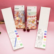 童话森林系列 儿童涂鸦涂色绘本画宝宝益智水彩画填色本沾水即画