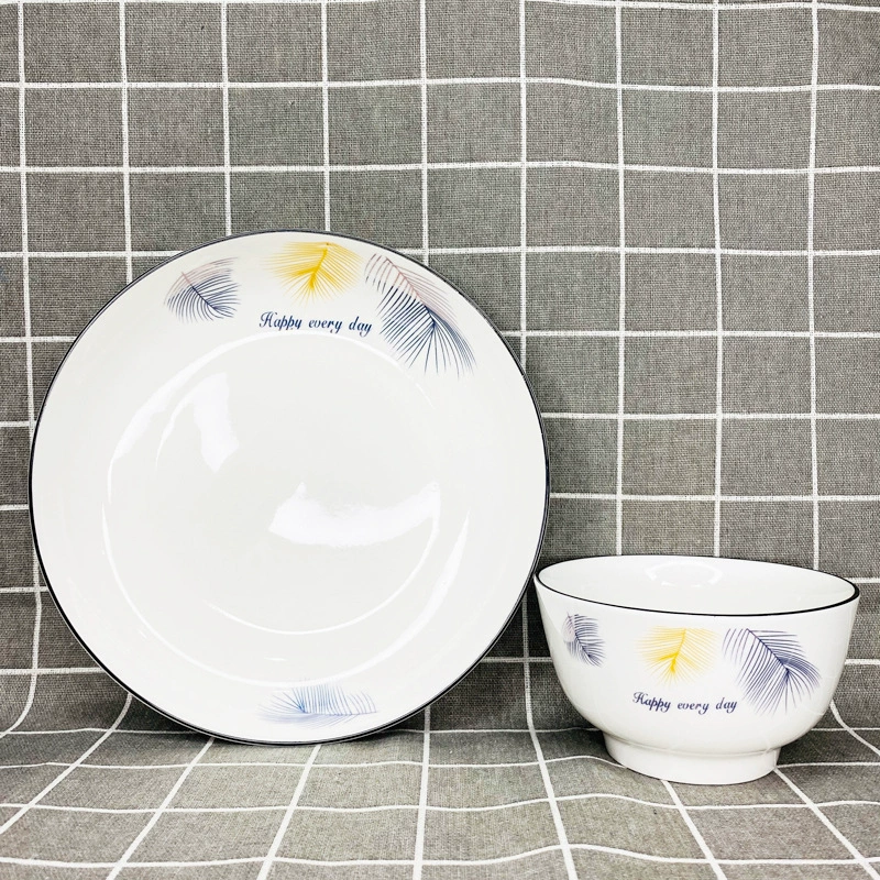 Ceramic big soup bowl, tableware, print