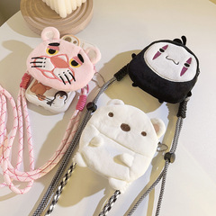 新款手機掛件零錢收納包背夾斜跨手機鏈背帶式側掛繩通用手機殼女