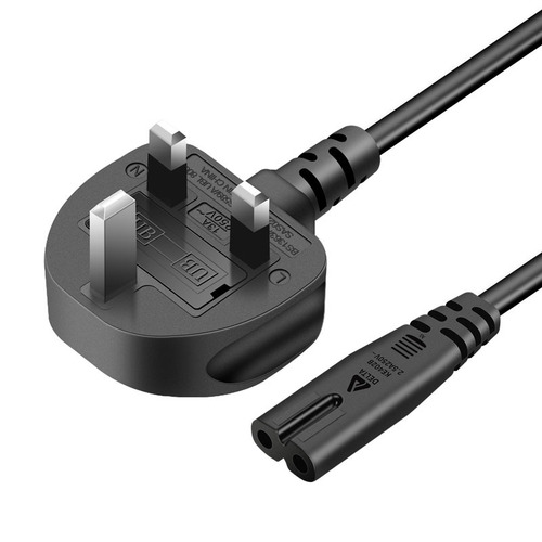 BS pure copper British standard two-core 8-shaped tail plug-in cable, Hong Kong British standard three-pin power cord for table lamps, audio equipment, and printers.