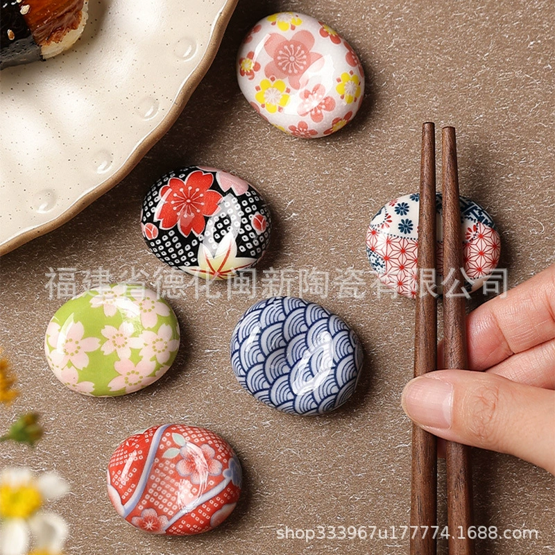 Японский вишневый цвет Широкие бобы твердый керамический держатель для палочек легко чистить бытовые палочки для еды Подушка держатель для ручек маленькие украшения производители посуда оптом