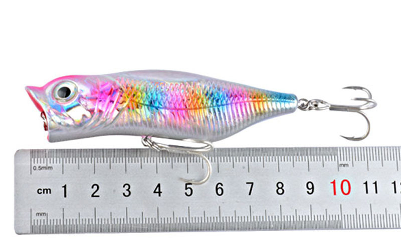 2Pcs Topwater Popper Fishing Lure 70mm/8.5g Hard Plastic Minnow Popper Baits Fishing Tackle