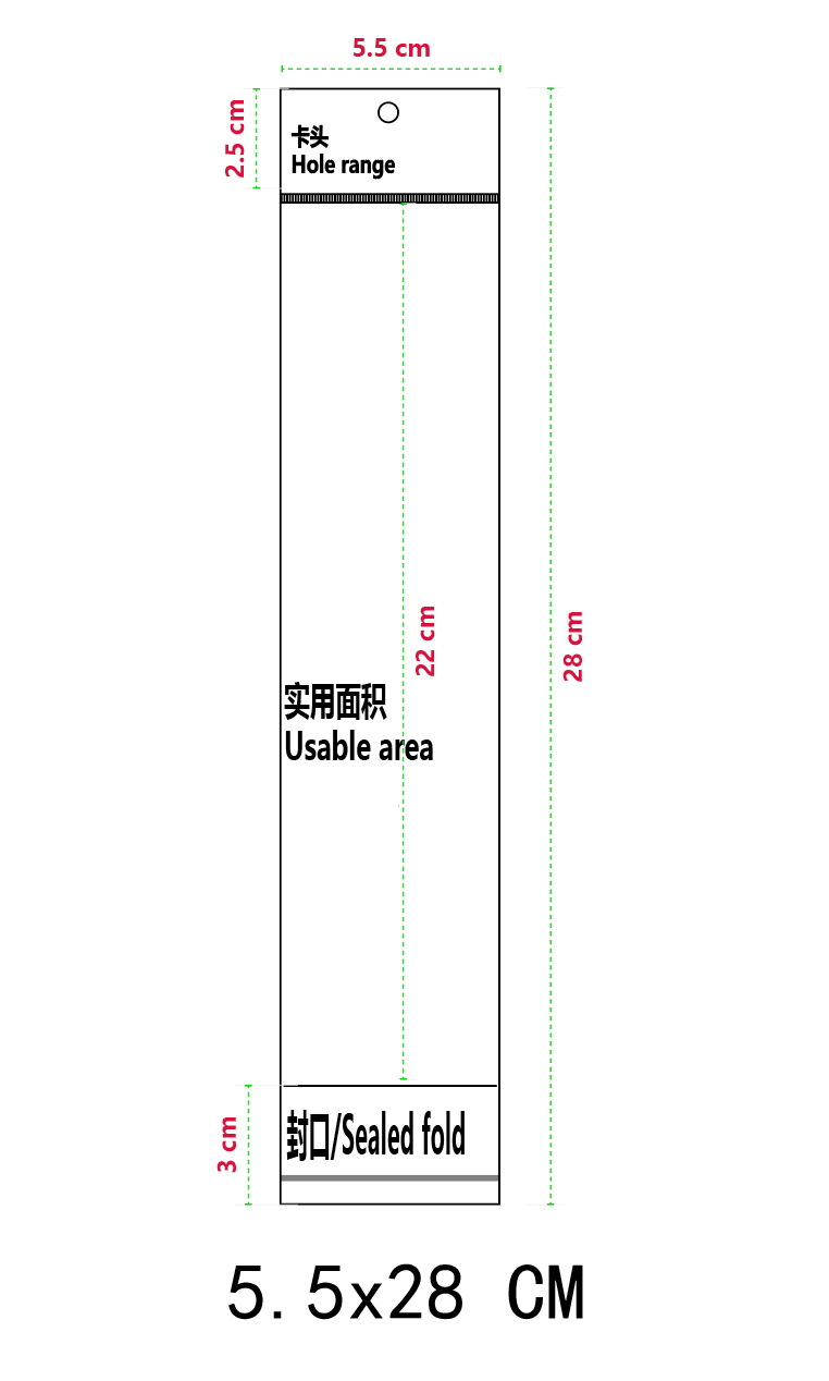 5.5*28*흰색+투명 100pcs/PCS*양면 5 실크