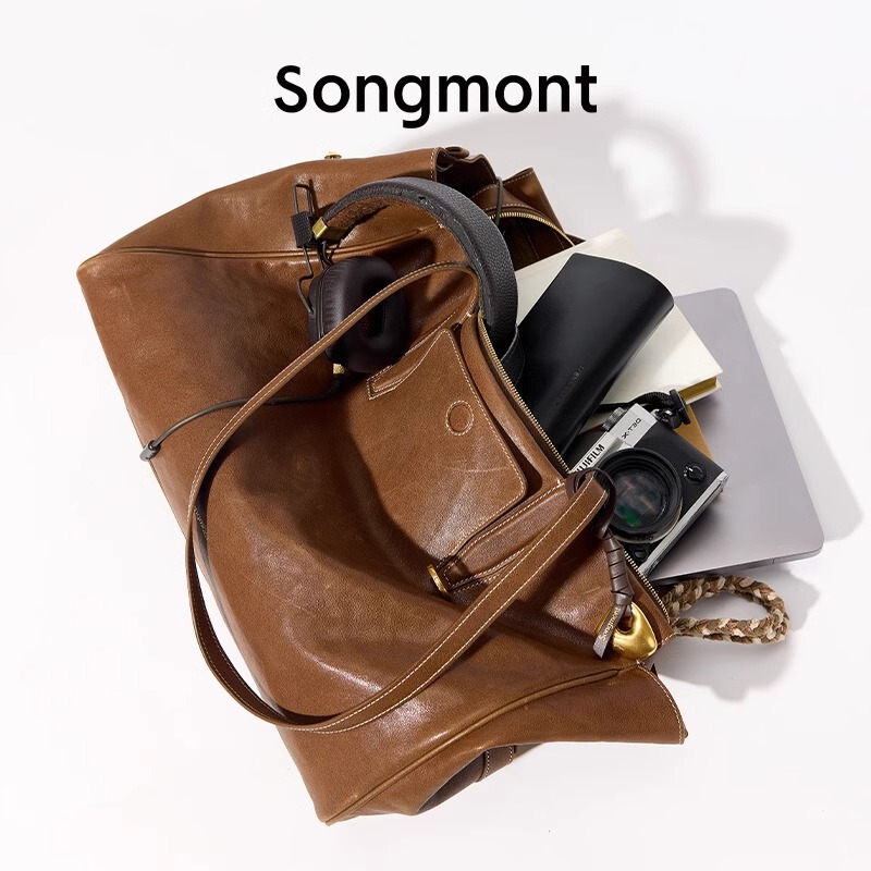 Li Naと同じSongmont Yamashita Yousong追跡シリーズ トラベルバッグ ベジタブルタンニンなめし ワンショルダー 牛革 ブリーフケース クロスボディ|undefined