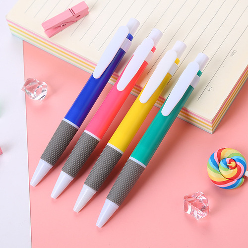 Pure Color Push Button Ballpoint Pen, Fresh Stationery Student Push Button Pen, Creative Office Study Stationery Oil-Based Pen Wholesale