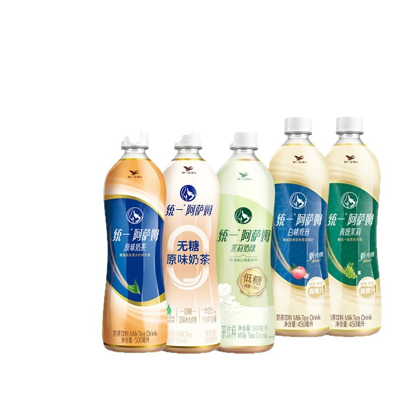统一阿萨姆原味奶茶芝士奶绿450/500ml*15瓶整箱多味混装|undefined