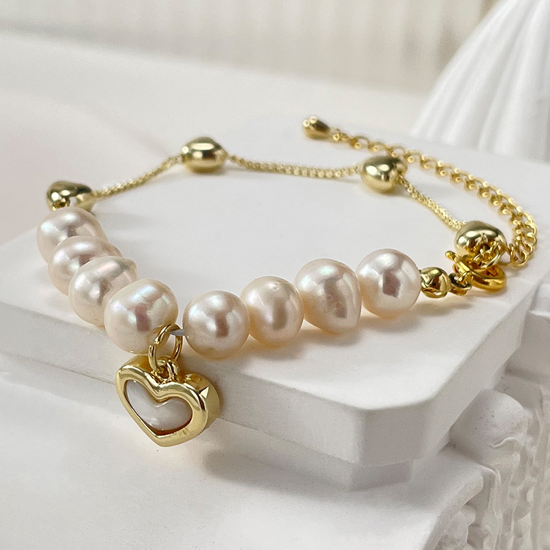 Fashion Heart Shape Pearl Bracelets 1 Piece display picture 5