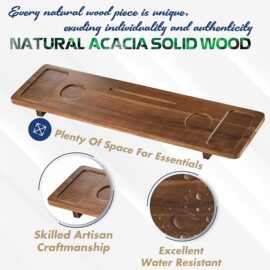 木制置物架跨境批发家用酒店浴缸肥皂毛巾托盘浴室香薰实木收纳架