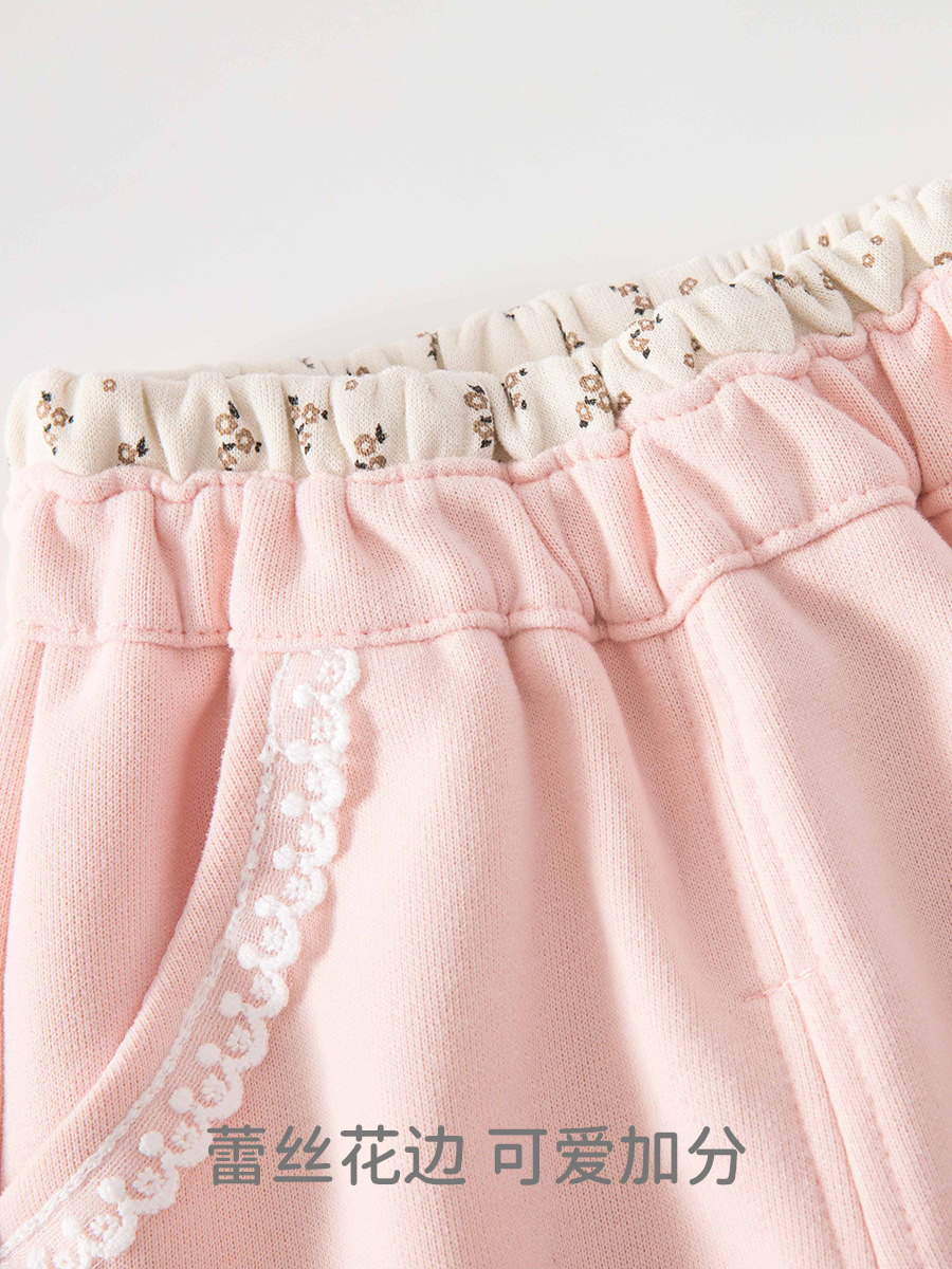 Pantalones de niñas primavera y otoño niños dulces zapatos de pie 2026 bebé casual pantalones largos versátiles lámparas