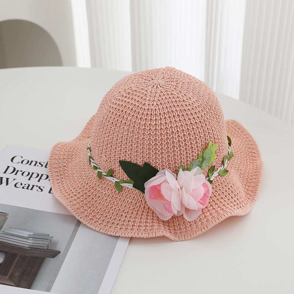 Kids Casual Sun Hat UPF 50+ 2026 New Children's Straw Girls And Boys, Wide-Brimmed Babies, Woven Sun Protection Fisherman Hat For Summer Beach_voghion.com