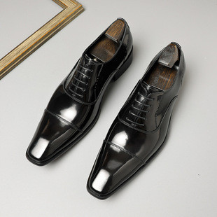 Men's shoes 2023 autumn and winter business formal wear three-joint men's leather shoes Italian high heel long fashion men's leather shoes