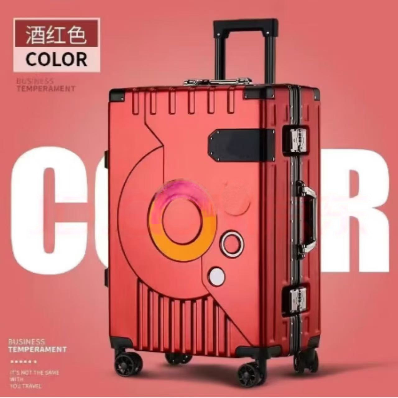 Marco de aluminio caótico ocio caja de cifrado de gran capacidad maleta multifuncional moda coreana maleta de viaje maleta de tracción