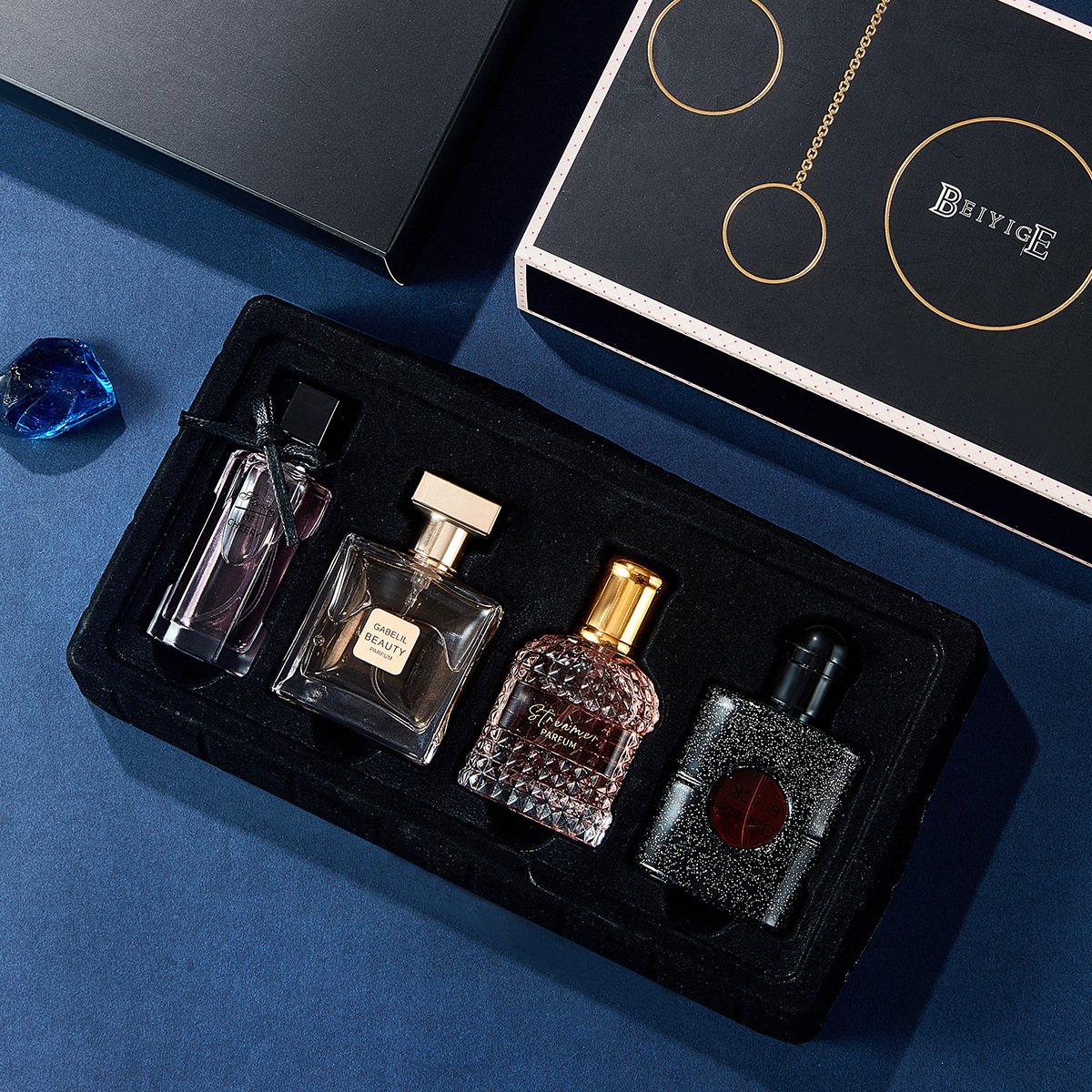 Caja de regalo en vivo para mujeres perfumes de cuatro piezas perfumes al por mayor perfumes duraderos de café negro perfumes para mujeres perfumes image 7