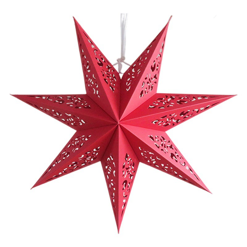В наличии оптом бумажный семиугольный Звездный фонарь абажур Festival Mall Рождество свадьба висит украшение макет сцены