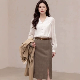 小西装;半身裙;女式衬衫