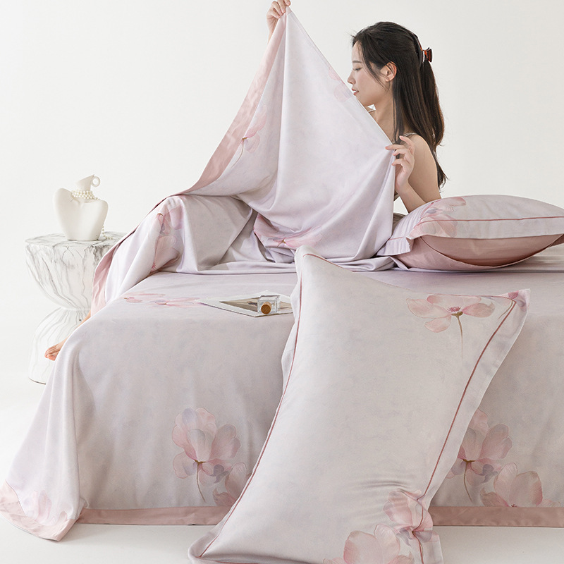 高端竹纤维丨凉席三件套冰丝席天丝床单夏季凉感可水洗机洗软席子