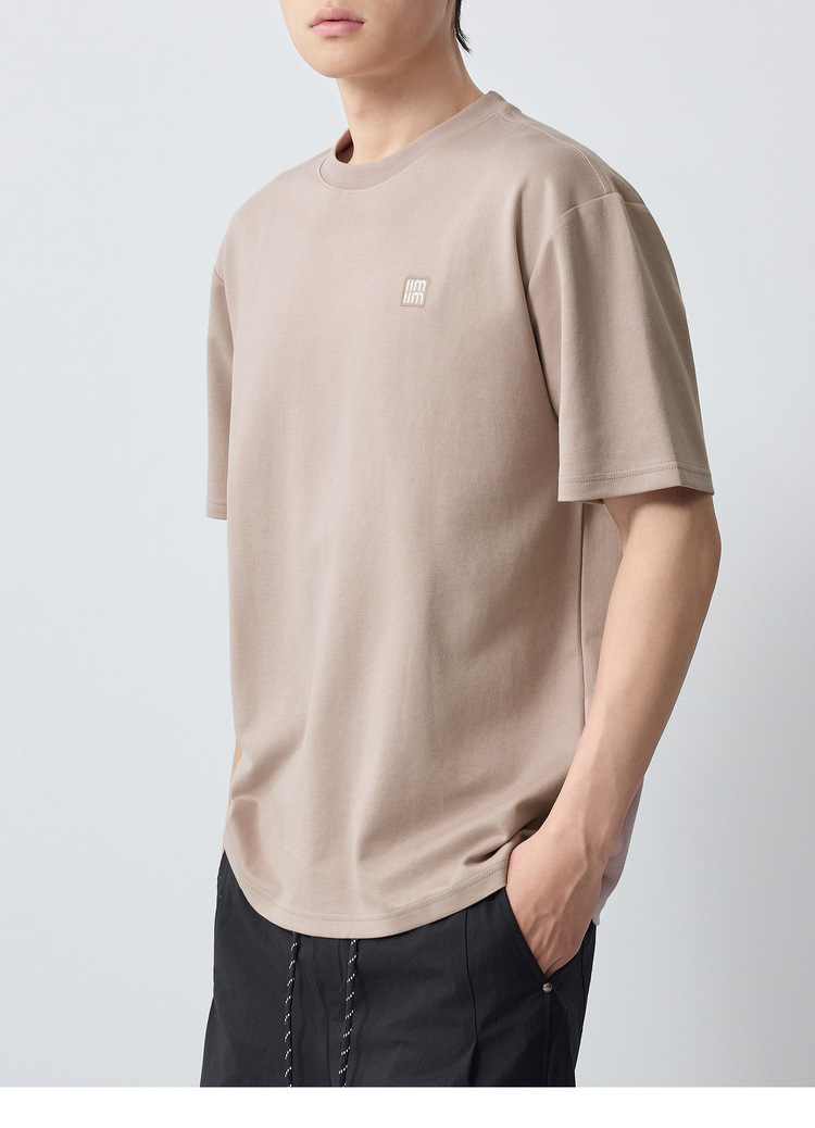 Áo thun nam cổ tròn cotton dày 210g thấm hút tốt — đen chi tiết 36