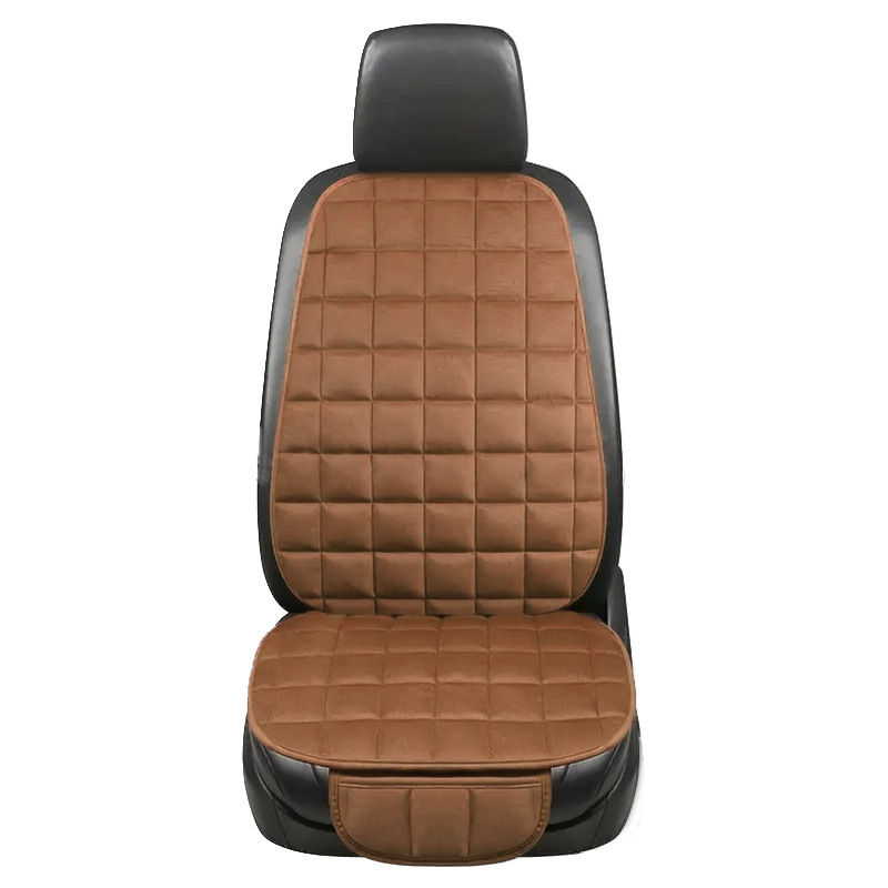 Car Seat Cushion Winter Plush Warm Winter Seat Cushion Main and Passenger Short Plush Rear Universal Single Piece Three-Piece Set