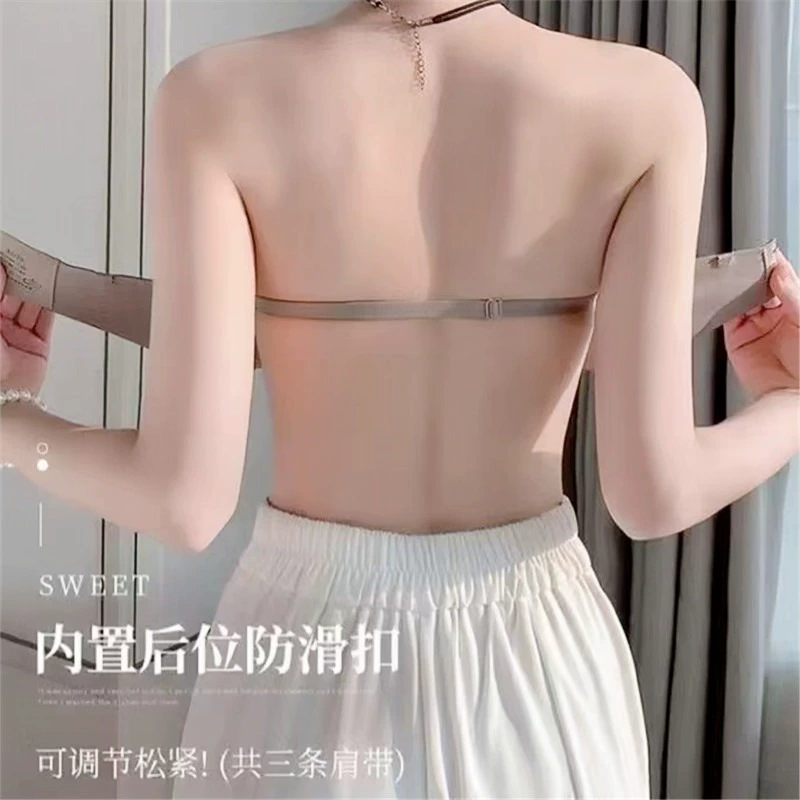 Летнее белье, бюстье push up, беспроводной бюстгальтер, лямки, дышащая трубка топ, без бретелей, утолщенный