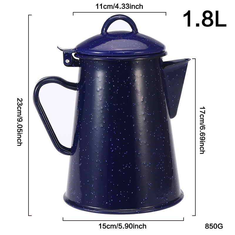 Regalos de comercio exterior en stock al por mayor de esmalte de olla hervidor esmalte de la manija de la olla de café multi-especificación hervidor frío