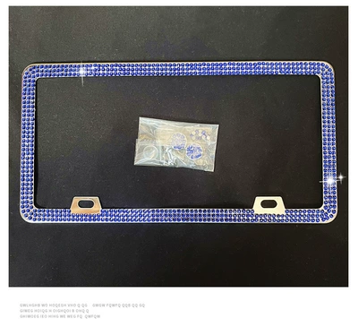 new national standard aluminum alloy license – License plate holder/license plate holder - american-deep-blue-rhinestone