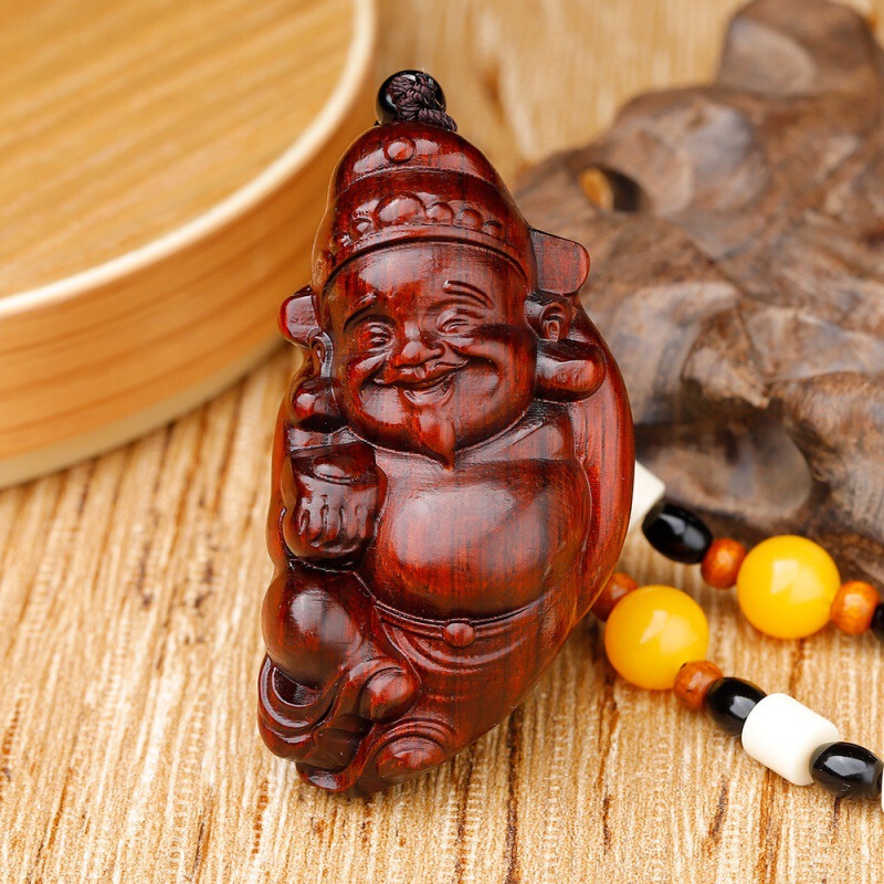紫檀木の彫刻は壺の福袋を手にして、手にします。|undefined