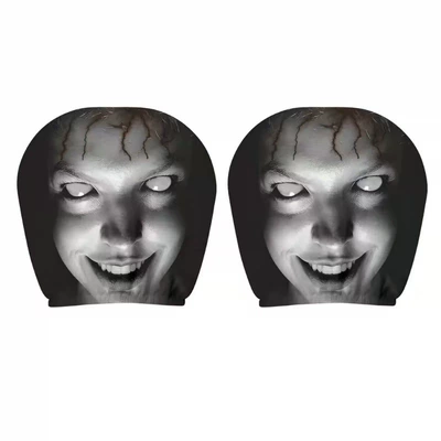Universal seat cover | Image Production, Temu Amazon - black-and-white-scary-ghost-face-double-sided-printing-2-pack