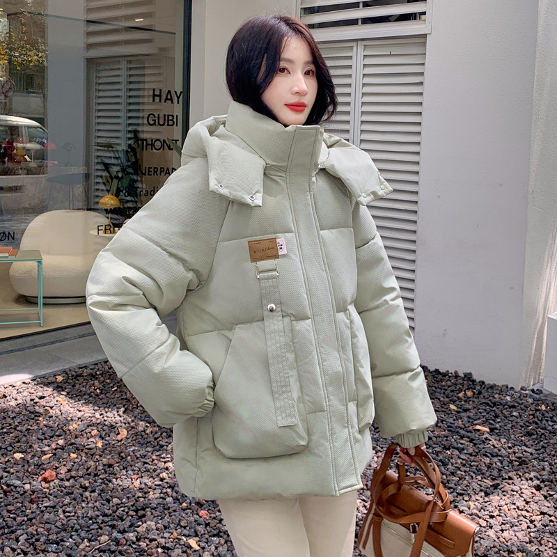Transfronterizos abrigo de moda de invierno de mujer 2023 nuevo estilo medio y largo chaqueta de algodón suelta coreana ropa de pan image 9