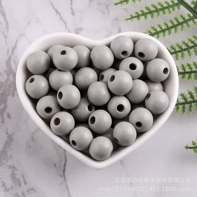 DIY accesorios de la joyería 12-16mm protección del medio ambiente pintura de agua color loto cuentas redondas color caramelo cuentas redondas cuentas de madera cuentas sueltas