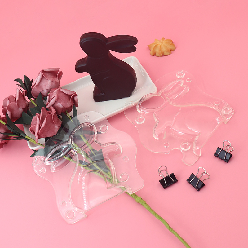 Suministro directo de fábrica, herramientas de bricolaje de chocolate artificial listas para usar, nuevo molde de chocolate en forma de conejo