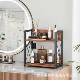 跨境铁木咖啡置物架厨房柜台式整理架化妆浴室储物架调味品收纳架