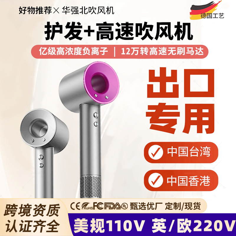 Huaqiangbei Hair Dryer Us Standard Taiwan 110V Hair Dryer Hong Kong 220V Negative Ion Hair Care Quick-Drying Hair Dryer