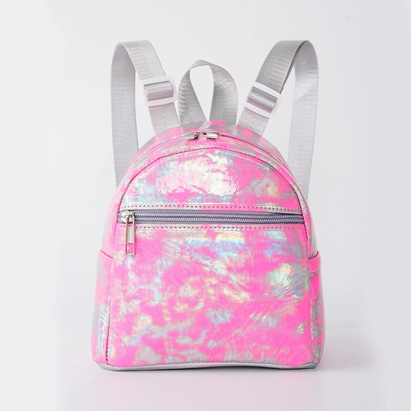 Mini backpack shoulder bag, compact multicoloured design, quilted, 18×19×10 cm