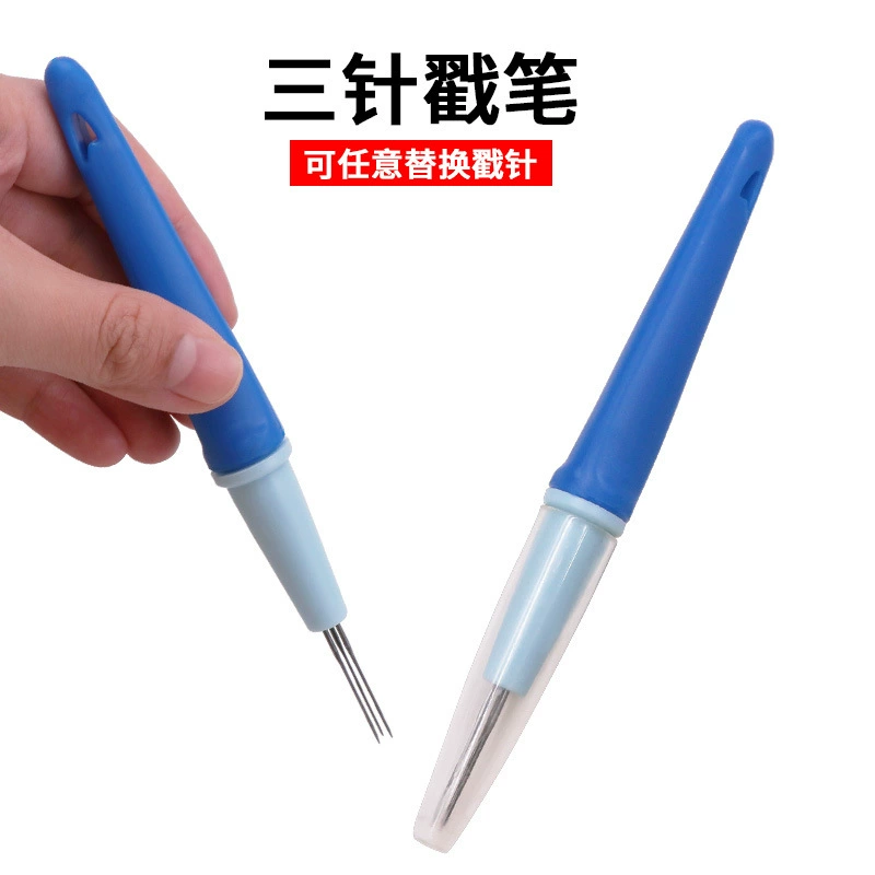 Шерстяной фетр тыкая трехконтактная тыкающая ручка трехгрупповая игла DIY материал инструмента ручной работы быстрое валяние трехголовая игла