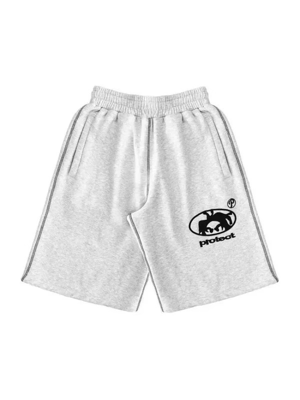 2025 protección transfronteriza tendencia de la moda de primavera europea y americana, pantalones cortos casuales bordados personalizados, pantalones rectos sueltos en la calle