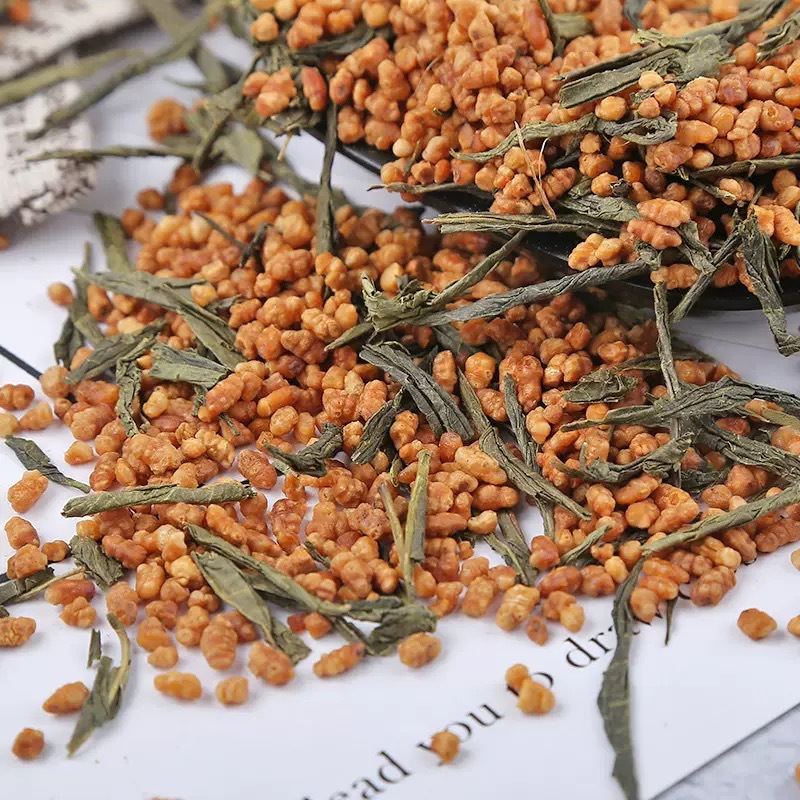 Genmaicha Japanese Style Brown Rice Green Tea Loose Bulk 500g for Hotels Restaurants Hotpot quality and texture