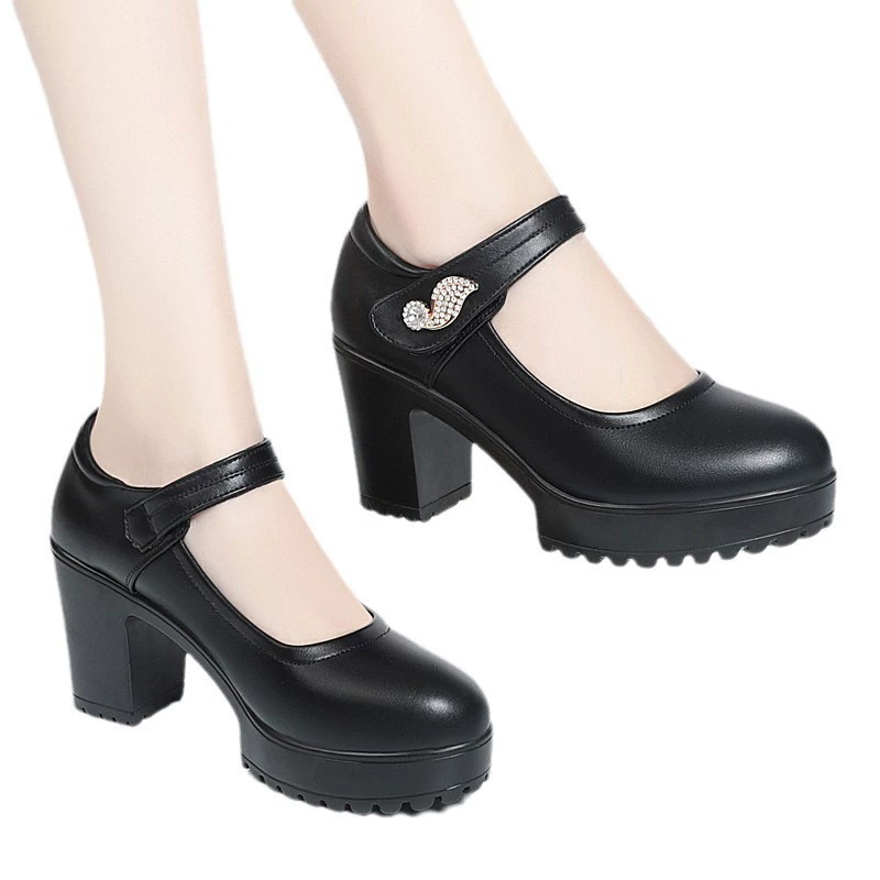 High universal loafers pointy toe for mother, footwear high heels, soft sole