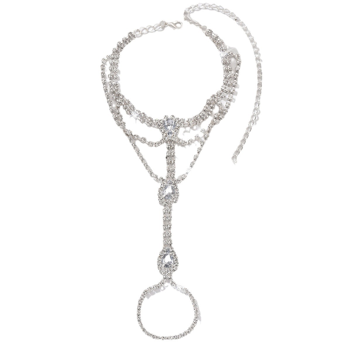 Europa y los Estados Unidos venden en caliente pie de diamante de playa de vacaciones de moda universal simple pulsera de dedos para mujeres al por mayor