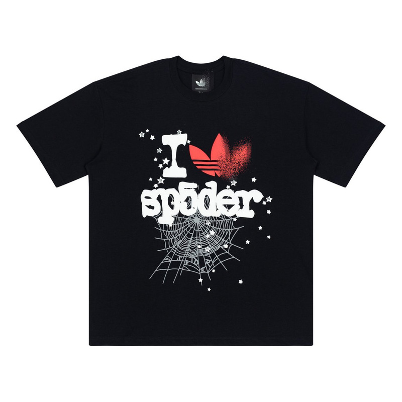 26Ss High-Quality Sp5Der Collaboration Limited Edition Clover American Fashion Loose Casual Short-Sleeve Sports Foam Print T-Shirt for Men