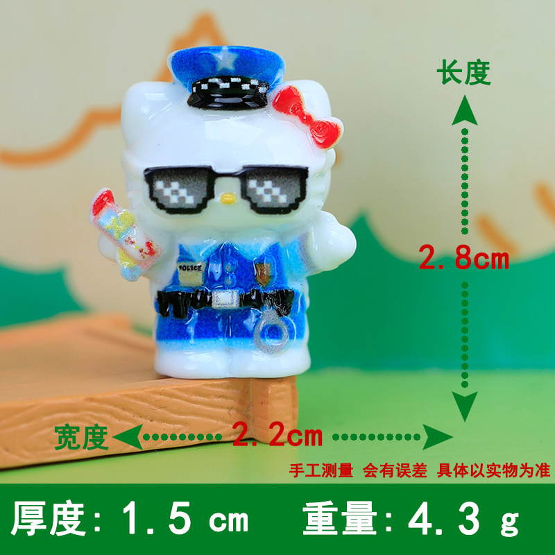 新款立体可爱警察kkdiy树脂小配件娃娃屋摆件饰品盲袋材料包批发|undefined