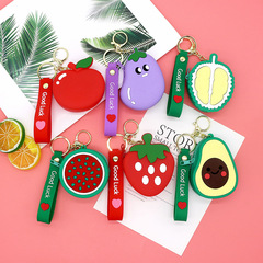 New mini fruit coin purse ins student cute coin storage bag cartoon silicone key bag