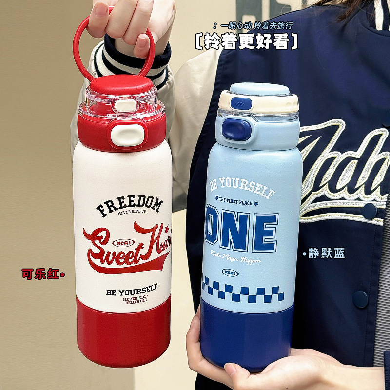 时尚潮流保温杯便携情侣杯不锈钢杯大容量一杯三饮杯子礼品杯批发|undefined